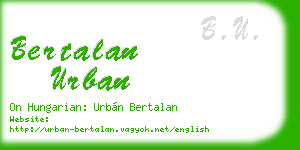 bertalan urban business card
